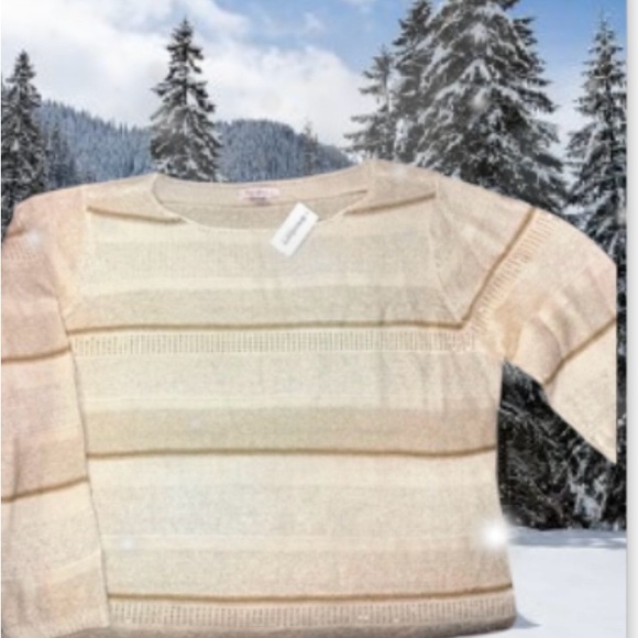 Roz & Ali 2x cream sweater with gold threads - Picture 2 of 7